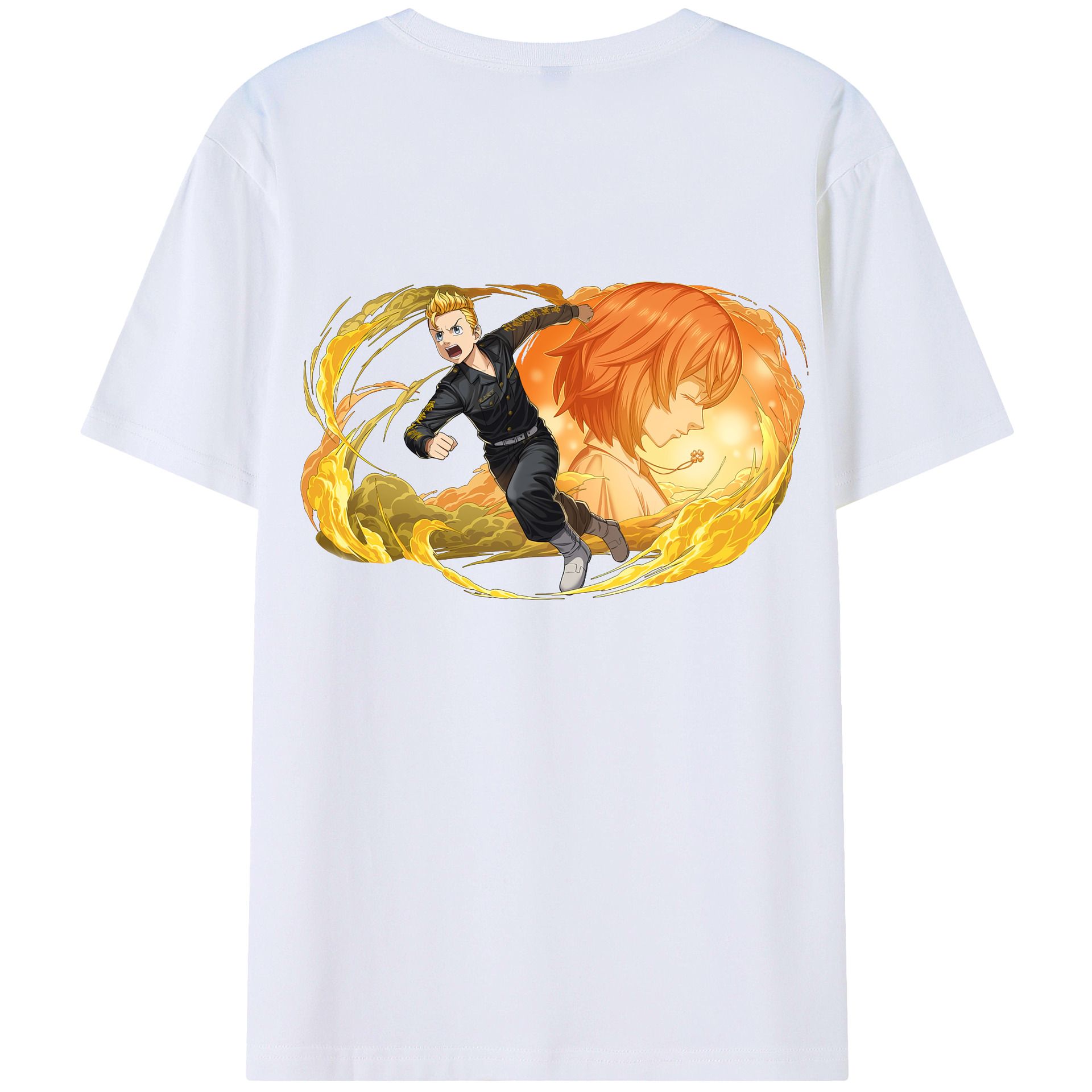 （画像用） 東京リベンジャーズ Tokyo Revengers 綿100％ メンズ半袖Tシャツ（バックプリント） 通気性