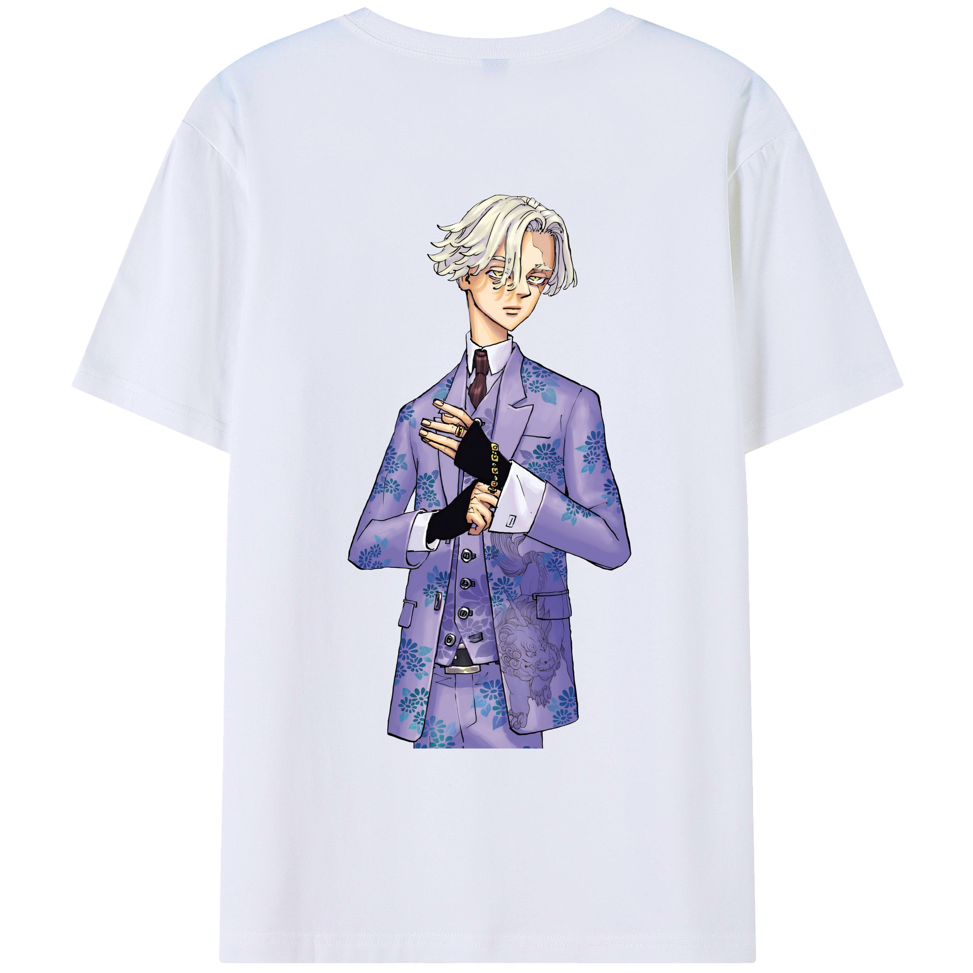 （画像用） 東京リベンジャーズ Tokyo Revengers 綿100％ メンズ半袖Tシャツ（バックプリント） 通気性