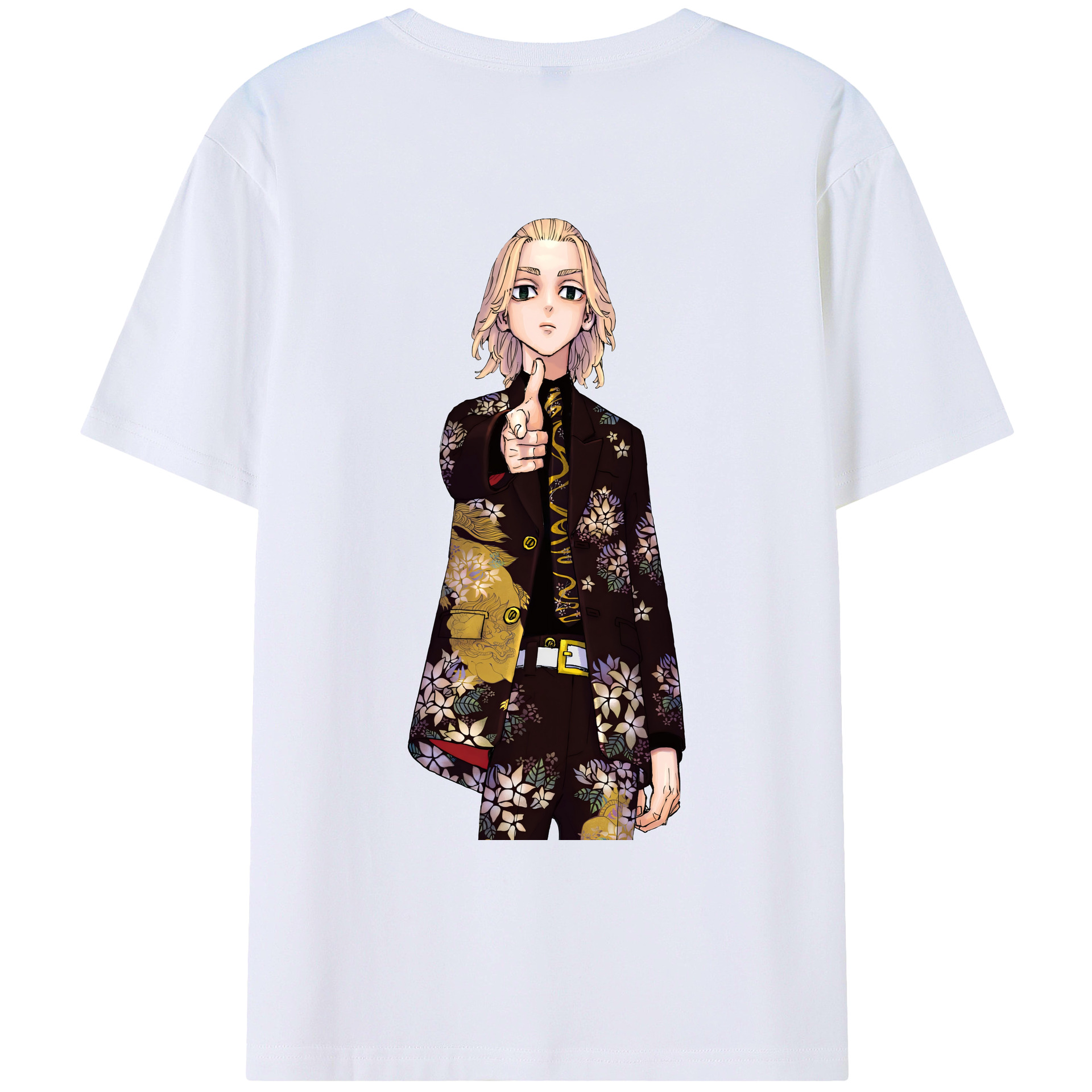 （画像用） 東京リベンジャーズ Tokyo Revengers 綿100％ メンズ半袖Tシャツ（バックプリント） 通気性