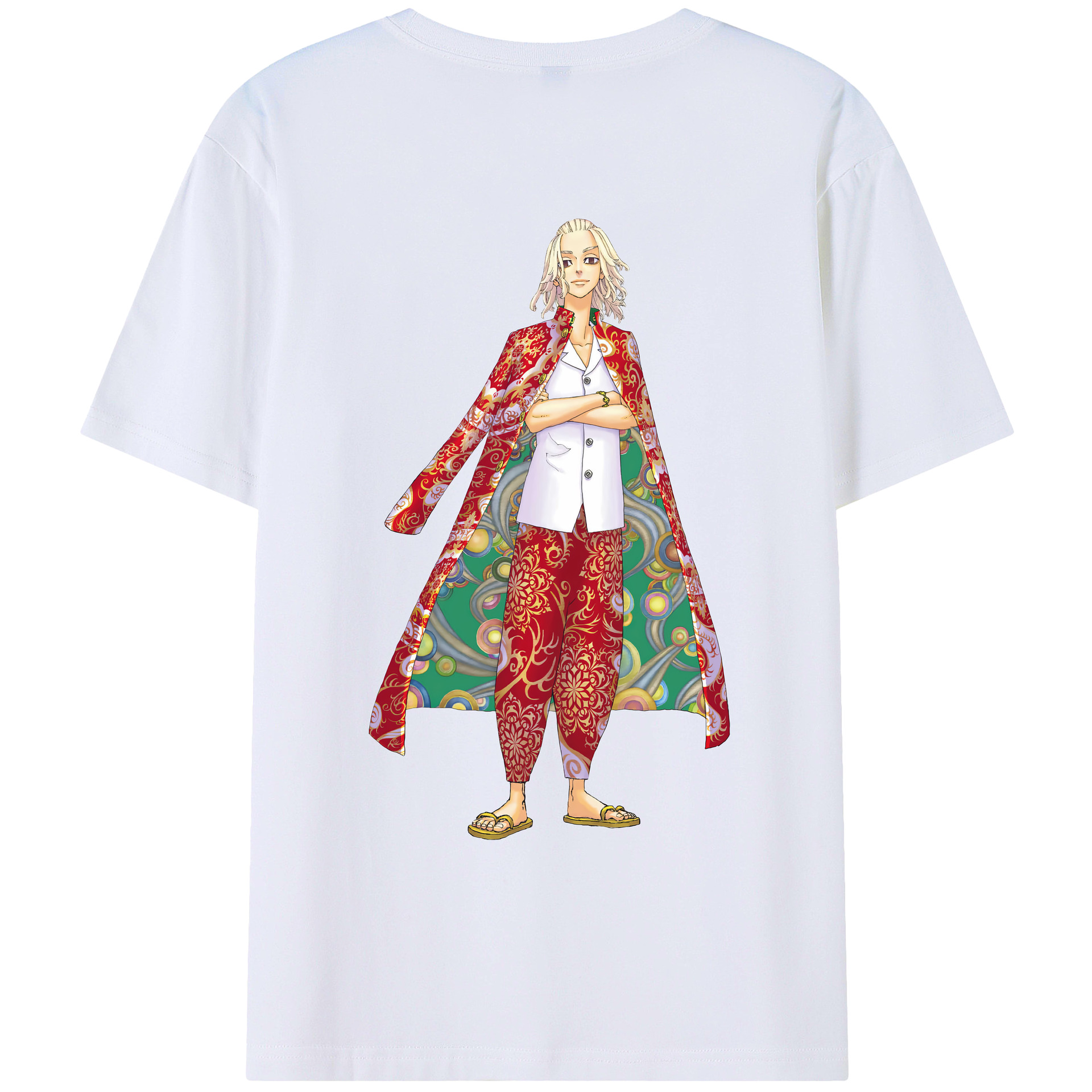 （画像用） 東京リベンジャーズ Tokyo Revengers 綿100％ メンズ半袖Tシャツ（バックプリント） 通気性