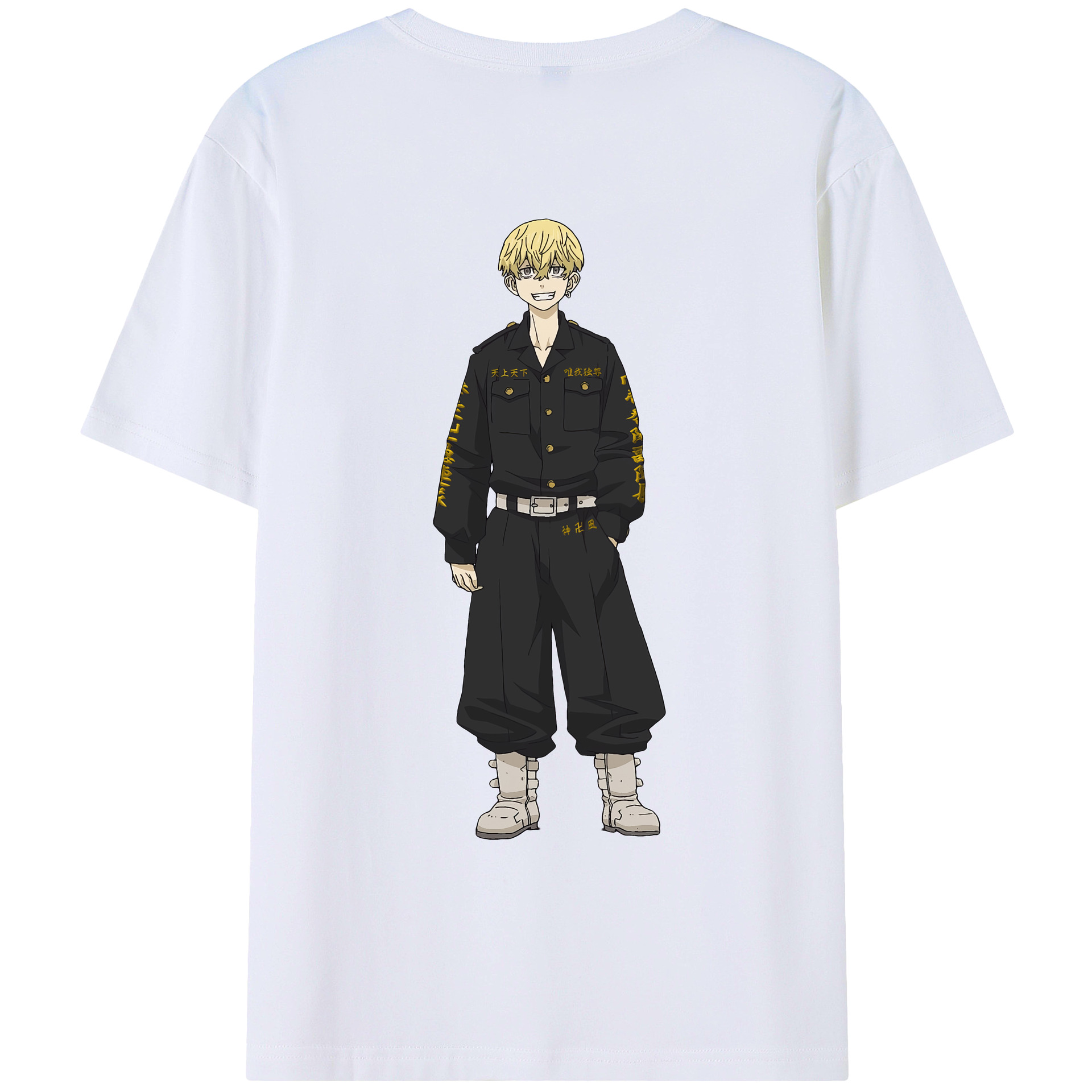 （画像用） 東京リベンジャーズ Tokyo Revengers 綿100％ メンズ半袖Tシャツ（バックプリント） 通気性