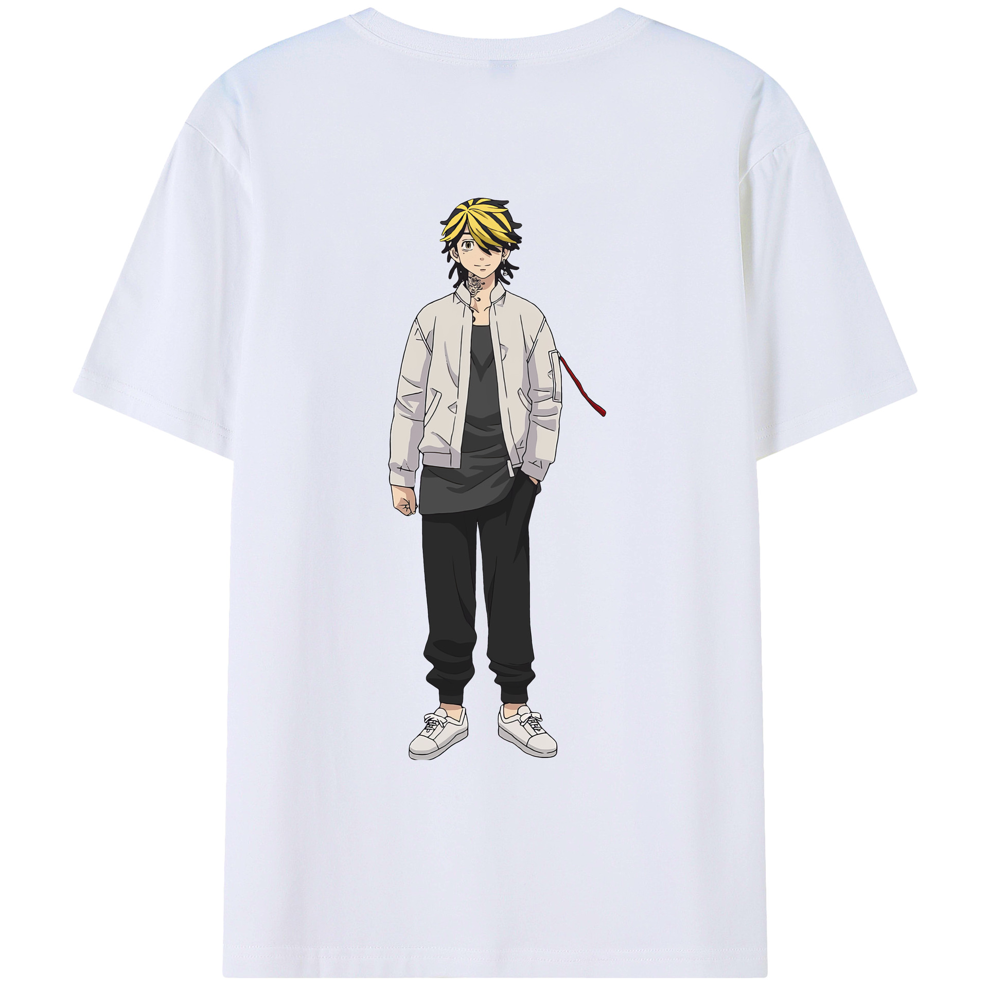 （画像用） 東京リベンジャーズ Tokyo Revengers 綿100％ メンズ半袖Tシャツ（バックプリント） 通気性