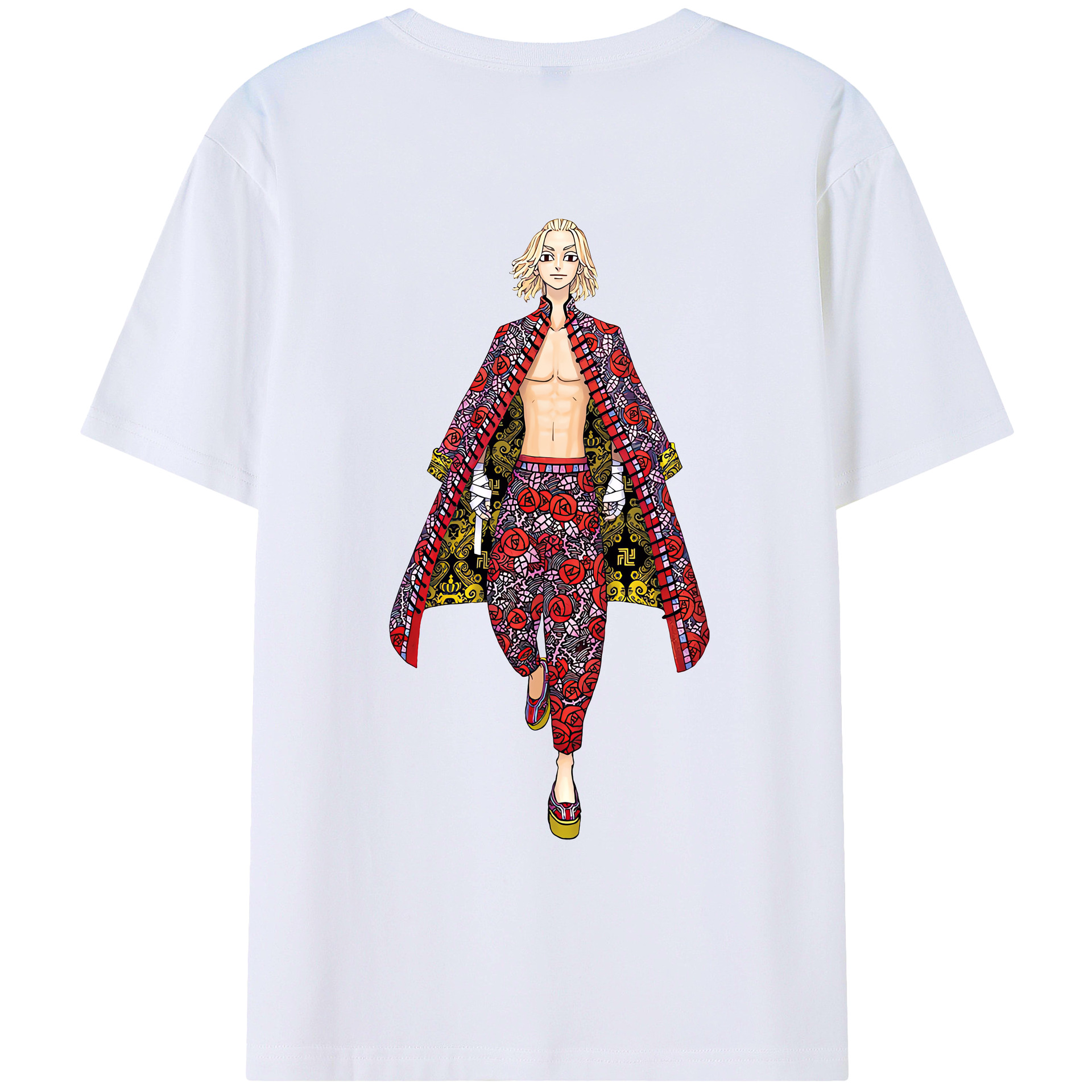 （画像用） 東京リベンジャーズ Tokyo Revengers 綿100％ メンズ半袖Tシャツ（バックプリント） 通気性