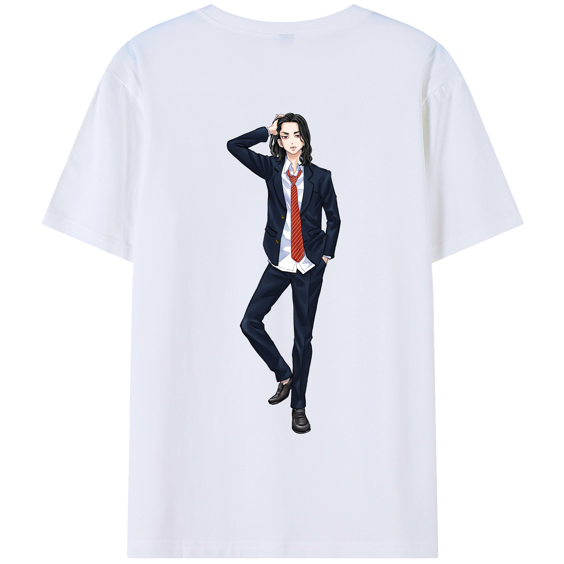 （画像用） 東京リベンジャーズ Tokyo Revengers 綿100％ メンズ半袖Tシャツ（バックプリント） 通気性