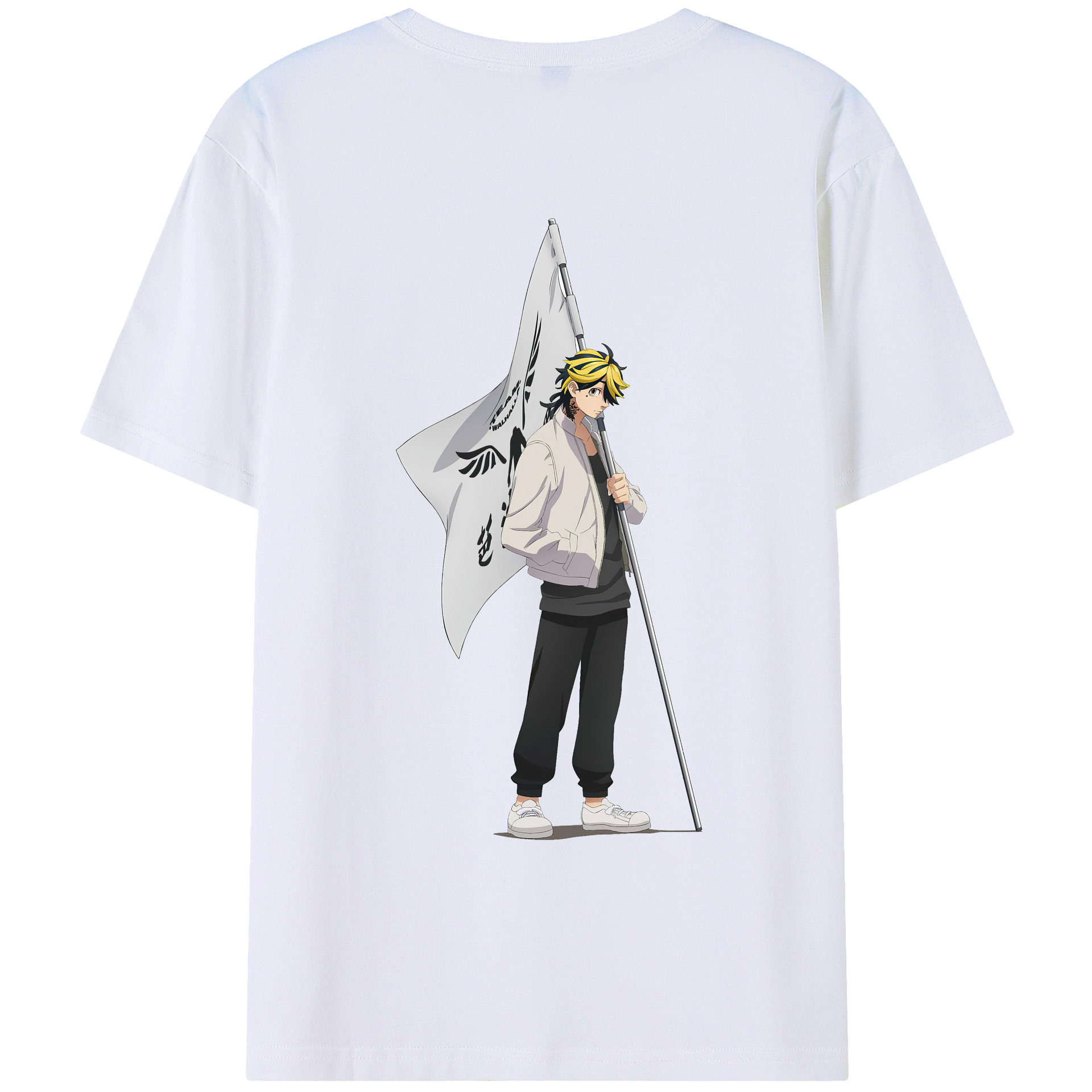 （画像用） 東京リベンジャーズ Tokyo Revengers 綿100％ メンズ半袖Tシャツ（バックプリント） 通気性