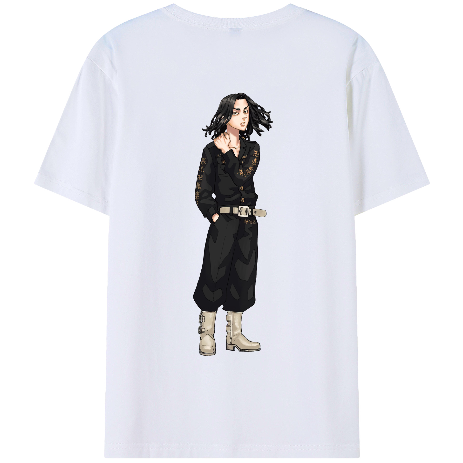（画像用） 東京リベンジャーズ Tokyo Revengers 綿100％ メンズ半袖Tシャツ（バックプリント） 通気性
